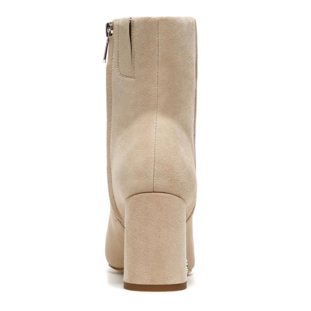NIB Sam Edelman Fawn Warm Oat Suede Block Heel Ankle Boots - Picture 10 of 13